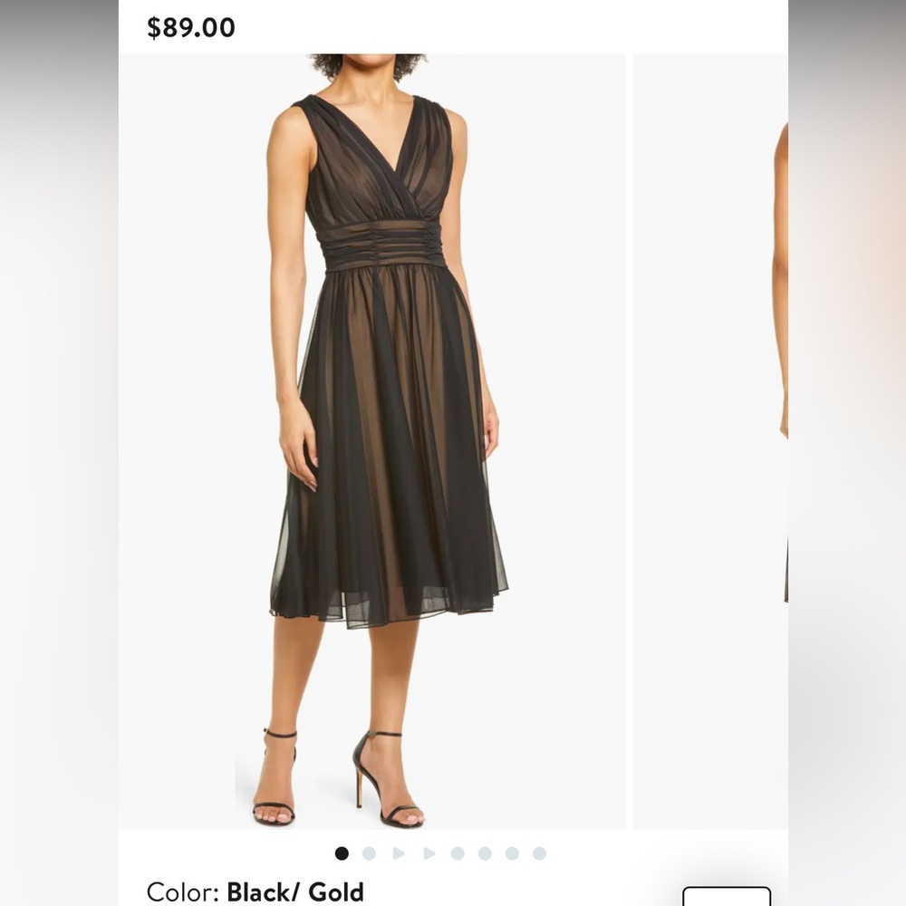 Connected Apparel black/gold dress, size 16.